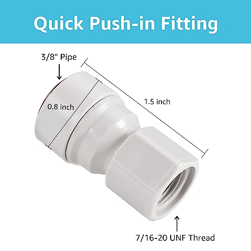 Corny Keg Ball Lock Quick Disconnect Push to Connect Fittings, Plastic Straight 3/8" OD Tube to 7/16" Thread Quick Disconnect Air Hose Fittings Durable Co2 Regulator Corny Keg Connectors - size: Push Lock Fittings