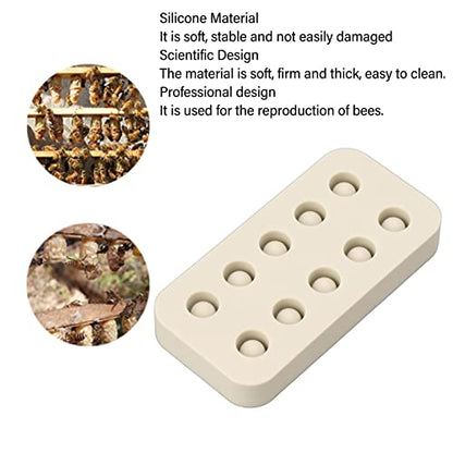 Mold for Queen Cells,Silicone Beekeeping Grafting Cup Mold,Wax Queen Grafting Cups Essential Beekeeping Tool for Queen bee Beekeepers Sturdy applies to Reproduction of Bees (Double Row) - size: Double Row
