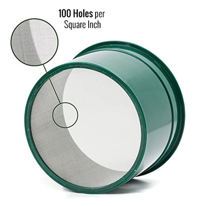 ASR Outdoor Gold Rush Sifting Classifier Sieve 6 Inch Prospect Pan 100 Holes per Sq Inch - size: 100 Holes per Square Inch
