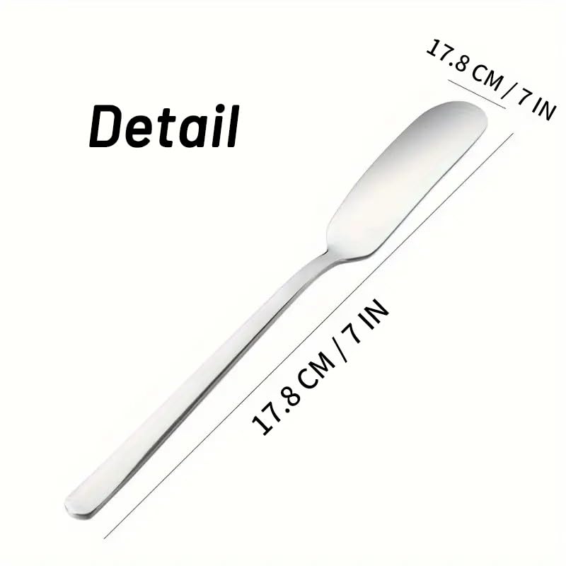 2 Pack Butter Spreader Knife - Stainless Steel Cheese Dessert Knives - Breakfast Butter Slicer Sandwich Jam Spreader (Silver x 2)