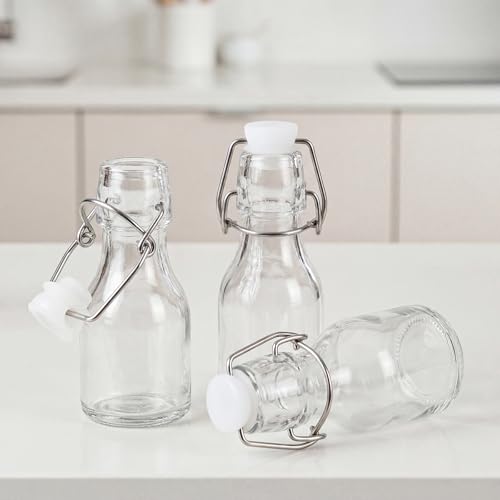 Kingrol 30 Pack 2 oz Glass Bottles with Swing Top Lids, Small Airtight Bottles for Vanilla Extract, Juice Shot, Maple Syrup, Mini Glass Bottles for Wedding Party Favors & DIY Gifts