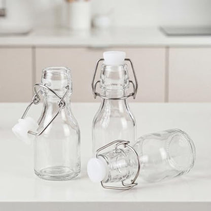 Kingrol 30 Pack 2 oz Glass Bottles with Swing Top Lids, Small Airtight Bottles for Vanilla Extract, Juice Shot, Maple Syrup, Mini Glass Bottles for Wedding Party Favors & DIY Gifts