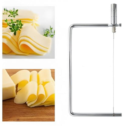Cheese Slicer Stainless Steel butter slicer Portable Butter Slice Cutter Cheese for Kitchen With 1 Extra Wire (3,6 Inch) - size: 6 Inch