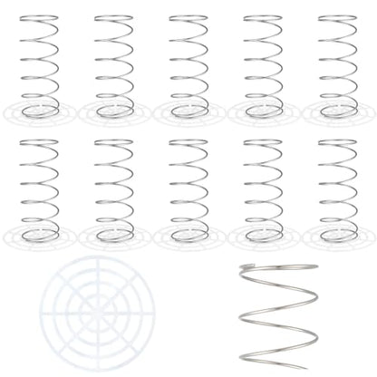 10 Set Fermenting Spring Weight and Plastic Press 4" Diameter Fermenting Jar Mesh Presser Wide Mouth Pickle Can Press Mesh for Canning Pickling Fermentation