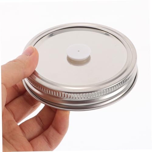 LABRIMP 2pcs Stainless Steel Vacuum Sealer Lids Kit for Food Storage and Fermentation Split Design Reusable and Safe Fits Mouth Jars Easy to Use and Clean
