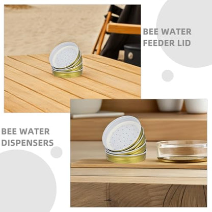 Toddmomy 15Pcs Bee Feeder Lids for Hive Entrance Beekeeping Equipment Watering Station Lid Easy Installation Reusable Bee Water Dispenser for Outdoor Feeding