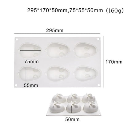 OCPO KITCHEN 3D Easter Bunny Silicone Mold for Baking Rabbit Shape Mousse Cake, French Dessert, Chocolate, Pastry, Pudding, Jelly, Cake Decoration Mold, Rabbit Shape (6 Cavity) - style: Bunny (6-Cavity)