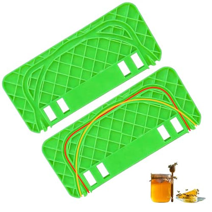 HIMO 2 Pcs Green Honey Uncapping Tank Holder, Spacious Beekeeping Rack Compatible with 5 Gallon Square and Round Buckets, Beekeeping Honeycomb Scraper Tool with Sturdy Support - color: Green-2pcs