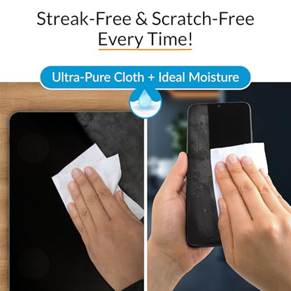 iCloth Screen Cleaner Wipes Individually Wrapped Travel Size Streak-Free (24 Large Wipes) - size: 24 Count (Pack of 1)