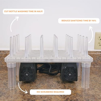 FastWasher24 Beer Bottle Washer and Wine Bottle Cleaner | Bottles & Racks NOT Included |General Purpose Bottle Rinser, Bottle Cleaner and Bottle Sanitizer System | Easy to Assemble - size: 24 Bottle Rack