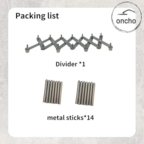 oncho Dish and lid dryig Storage, Stainless Steel, 6 Adjustable compartments for Kitchen cabinets - Expandable, Adjustable and Minimalist Design (14.5x10 cm, Silver) (Home)