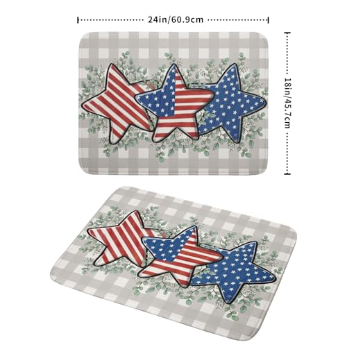 Patriotic Dish Drying Mat for Kitchen Counter Cute Stars 4th of July Holiday Absorbent Reversible Microfiber Kitchen Countertop Protector Dishes Pad Large 18x24 inch - size: 18" x 18"