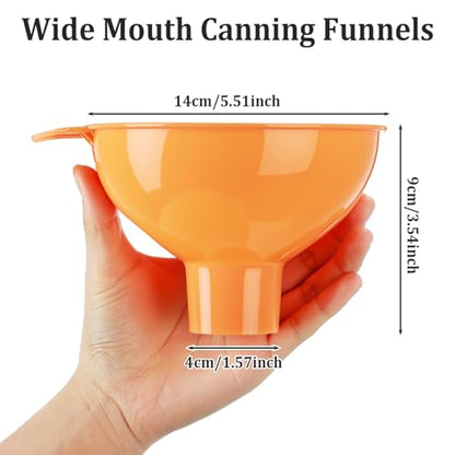 Nuogo 6 Pcs Wide Mouth Canning Funnels for Mason Jars, Making Valentines Funnel Cake, Filling Bottles Wide Multipurpose Plastic Funnels for Freeze-Dried Foods, Resin, Kitchen Use