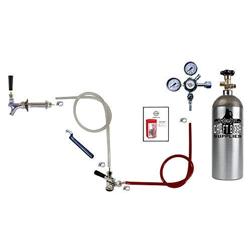 HomeBrewStuff Door Mount Kegerator Keg Tap Conversion Kit w/Sanke Coupler, Pro Series Regulator, and 5 LB Co2 Tank 1CH-D-PR-T