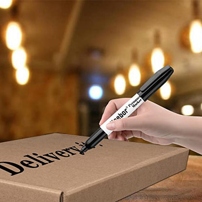 Keebor Permanent Markers Bulk, 60 Pack Black Permanent Markers, Quick Drying & Fade Resistant, Fine Point Marker Set for Wood, Plastic, Paper, Metal - size: 1 Count (Pack of 60)
