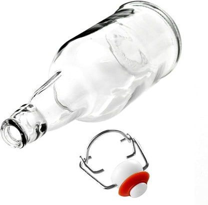 Easy Cap Beer Bottles - Kombucha Bottles - 16 oz. - Clear flip top 6 pack - EZ Cap Original Cherry Blossom Hardware
