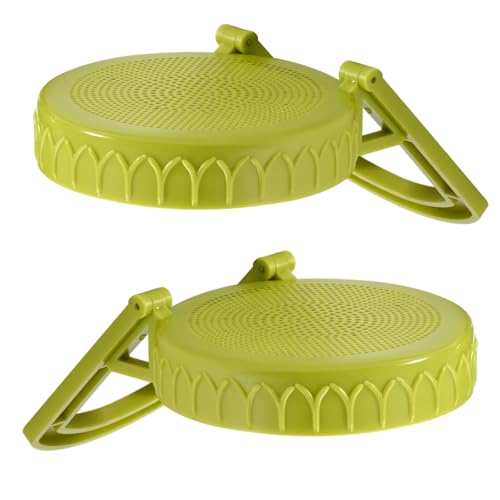 Happyiren Sprouting Lid Kit for Wide Mouth Mason Jars, 2-Pack (3.38"/86mm) | BPA-Free; One-Piece Sprouting Lids with Built-In Stand, Seed Germination Jar Sprouter Lid, Fits Wide Mouth Jars - color: Green