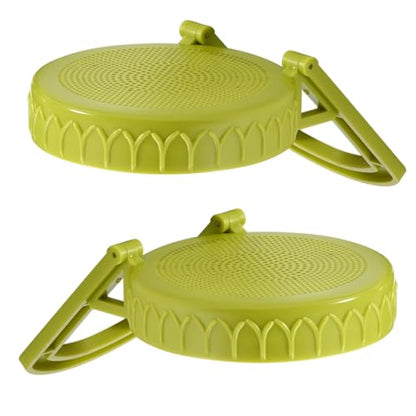 Happyiren Sprouting Lid Kit for Wide Mouth Mason Jars, 2-Pack (3.38"/86mm) | BPA-Free; One-Piece Sprouting Lids with Built-In Stand, Seed Germination Jar Sprouter Lid, Fits Wide Mouth Jars - color: Green