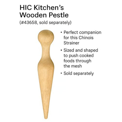 HIC Kitchen Chinois Fine-Mesh Cone Sieve, 18/8 Stainless Steel, For Straining Sauces, Soups, And Purees, 7-Inch Diameter - style: Stainless Steel Chinois
