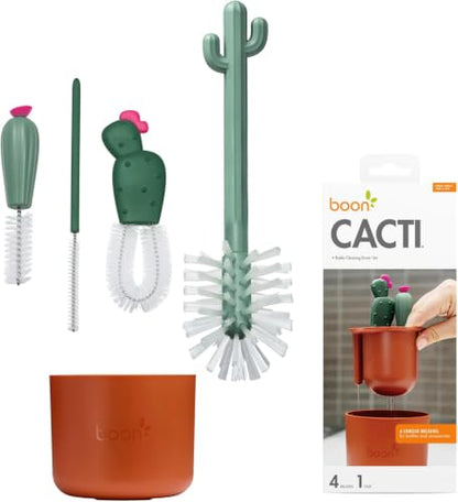 Boon Cacti Bottle Cleaning Brush Set,Terracotta,4 Piece Set,(Pack of 12) - size: 4 Piece Set (Pack of 12), style: Terracotta Set