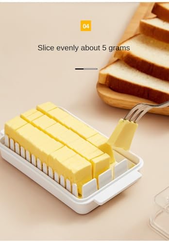 Japanese style cheese cutting and preservation box with lid, rectangular cheese slice storage box, butter slitting refrigeration box, uniform slicing design, transparent dustproof refrigerator storage