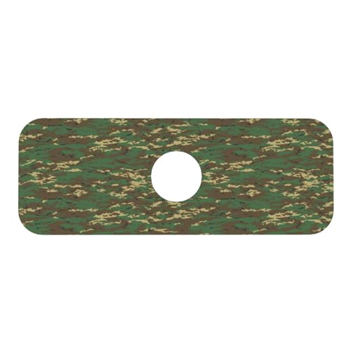 Camouflage Green Brown Camo Faucet Mat For Kitchen Sink, Absorbent Countertop Protector, Quick Dry Sink Splash Guard Pad, Waterproof Draining Mat 15" X 5.5" - color: Style 3
