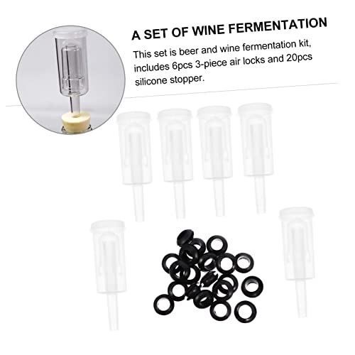 1set Air Locks Fermentation Crock Wine Stoppers One-way Valves Silicone Lids Kit for Brewing Beer