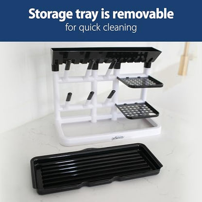 Dr. Brown's Drying Tower, Stand-Up Drying Rack, Countertop Baby Bottle Drying with Organized Storage for Baby Essentials, Space Saving Vertical Rack, Black/White - style: Stand-Up Drying Rack