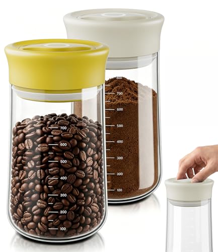 OURCABECUE 2026 Upgrade 90° Rotating Switch Lid Mason Jars (2 pack), 27 oz Wide Mouth Glass Storage Jars, Food Grade Overnight Oats Jars for Food Storage, Pickling, Meal Prep - color: Yellow+White 2PC, size: 27OZ