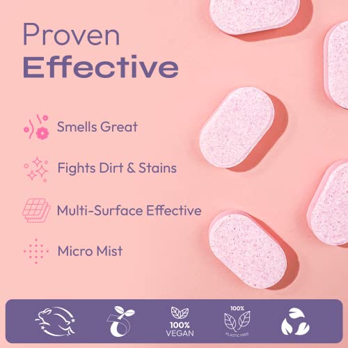FOMIN Bathroom Cleaner Refill Tablets (12 Pack) - Magnolia Grapefruit - All-In-One Tablet Cleaner For Bathroom Cleaning - Bathroom Cleaner Solution for Spray Bottle - Makes 204 fl oz (12 x 17 Fl oz) - color: 12 Count (Pack of 1)