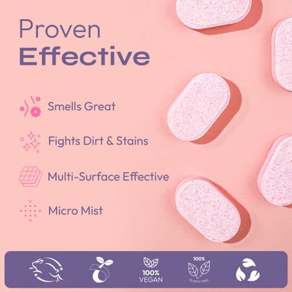 FOMIN Bathroom Cleaner Refill Tablets (12 Pack) - Magnolia Grapefruit - All-In-One Tablet Cleaner For Bathroom Cleaning - Bathroom Cleaner Solution for Spray Bottle - Makes 204 fl oz (12 x 17 Fl oz) - color: 12 Count (Pack of 1)