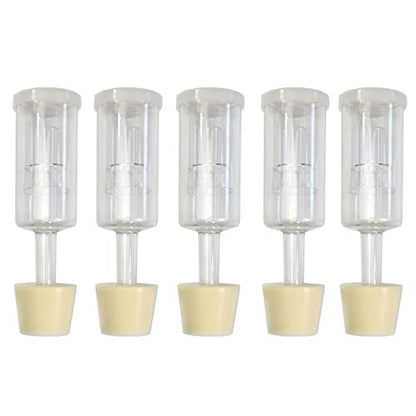 (5 Pack) Three-Piece Airlock and Drilled #6 Stopper Fermentation Beer Making Wine Making Kombucha Fits Gallon Jugs (5)