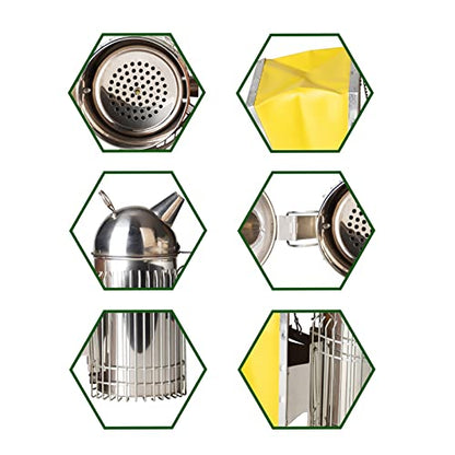 Cute Bear-Shaped Domed Bee Smoker | Sustained Burning for 30-50 Hive Inspections, 4x11" Stainless Steel Beekeeping Tool