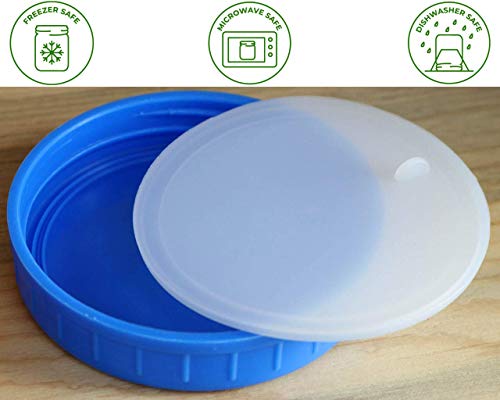 Leak Proof Platinum Silicone Sealing Lid Inserts/Liners for Mason Jars (10 Pack, Regular Mouth) - size: Regular Mouth