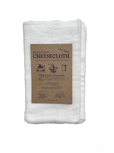 Regency Wraps Chef-Grade 100% Cotton Cheese Cloth 36"X72" (2yds), Bleach & Dye Free, Food Safe For Cooking, Straining, Roasting Turkey, Durable Cheese Cloths for Crafting, Canning (Pack of 2)