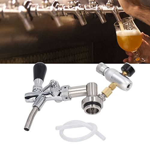 Draft Beer Dispenser, Silver Stainless Steel Beer Keg Dispenser - Odorless, And Regulator Pressure Gauge Accessory Kit For Home Brewing