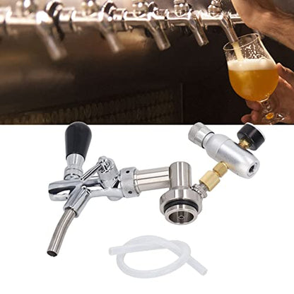 Draft Beer Dispenser, Silver Stainless Steel Beer Keg Dispenser - Odorless, And Regulator Pressure Gauge Accessory Kit For Home Brewing