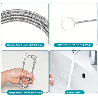 2 Pack 80 Inch Flexible Drain Brush, Sunroof Drain Cleaning Tool for Ice Maker, Refrigerator & AC Drain Line - style: 80 IN