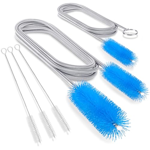 SARDVISA Drain Cleaning Brush, 66 Inch Double Ended Flexible Pipe Tube Cleaner with 3 Straw Brushes, Long Nylon Bristle Brush for Kitchen Sink, Bathroom, Shower Drain, and Pipe Buildup - size: mini clean brush