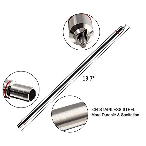 Stainless Steel Professional Bottling/Racking Kit with Siphon Crane, Tubing, Bottle Filler for Beer Wine Kombucha Kitchen Aqua Gardening (17") - size: 17"