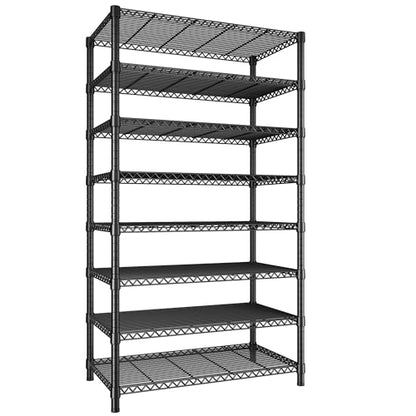 REIBII 8 Tier Metal Shelving 75"H Storage Shelves Tall Wire Shelving Unit Adjustable Detachable Storage Shelves for Laundry Pantry Kitchen Commercial school 1040LBS Storage Rack 75"H X 35"W X 14"D - size: 【8 Tier】75"H X 35"W X 14"D