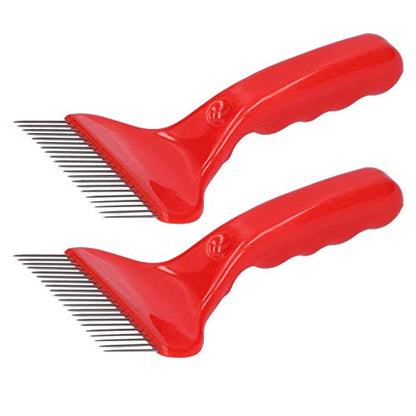 2PCS 21 Tin Uncapping Fork Stainless Steel Beekeeping Honey Fork Shovel Tool with Plastic Handle Honey Scraper