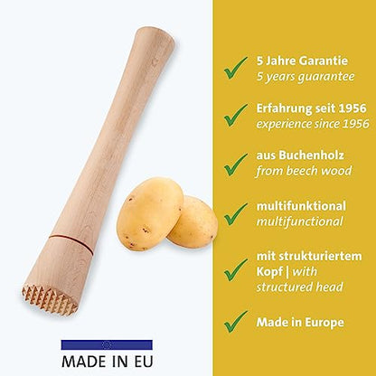 Westmark Fermentation Masher - Heavy Duty Hand Tamper Ideal for Kimchi, Sauerkraut and Fermenting Fermentation Food Effortless Use - Beech Wood - size: Länge: 23,5 cm