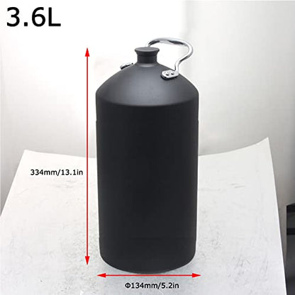 Stainless Steel Mini Beer Keg,Beer Barrel with Seal Knob Cover for Home Kitchen Brewing Beer,for Camping Hiking Homebrewing Keep Beverage Fresh,3.6 Liters