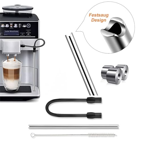 Coffee Machine Replacement Tube Set with 6.8in Cleaning Brush for Frother and 8.6in Automatic Coffee Machine Milk Replacement Hose Compatibility with Siemen Coffee Machine