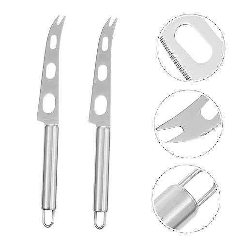 POPETPOP 2pcs Stainless Steel Cheese Spatula Ergonomic Butter Spreader Knife for Baking Serving and Entertaining Lightweight and Kitchen Tool