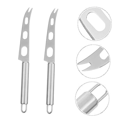 POPETPOP 2pcs Stainless Steel Cheese Spatula Ergonomic Butter Spreader Knife for Baking Serving and Entertaining Lightweight and Kitchen Tool