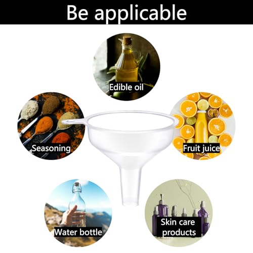 Small Funnel 4 Pack Food Grade Water Bottle Funnel for Powder, Liquids, Suitable for Kitchen Juice Lab Skin Care Lotion Essential Oils