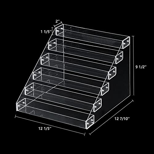 PMMASTO Tiered Spice Rack, Seasoning Organizer, Clear Acrylic Vertical Shelves Can Organizer for Countertop, Cabinet, Pantry, Kitchen Organization and Storage - 6 Tier | Vertical Shelves - size: 6 Tier - inner width 1.93''
