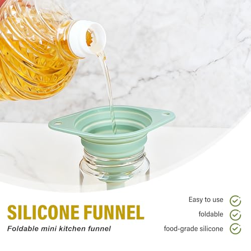 Kitchen Funnel Set 3 Pack, Food Grade Silicone Collapsible Funnel,Small Funnels for Filling Small Bottles, Easy Clean & Space-Saving ﻿ (3Pcs) - color: 3PCS
